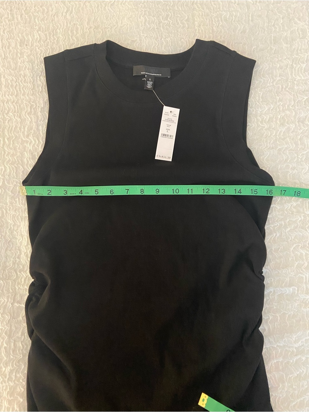 NWT WHITE HOUSE BLACK MARKET BLACK SIDE RUCHED TANK SIZE LARGE - Picture 7 of 8